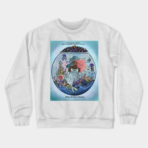 Peaceful Mermaid Crewneck Sweatshirt by The Mindful Maestra